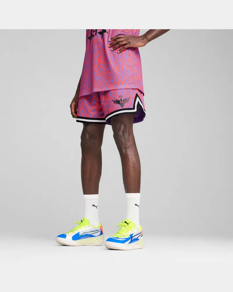 Puma Melo x Neymar Jr Basketballshorts Herren, Kleidung, Lila Lila