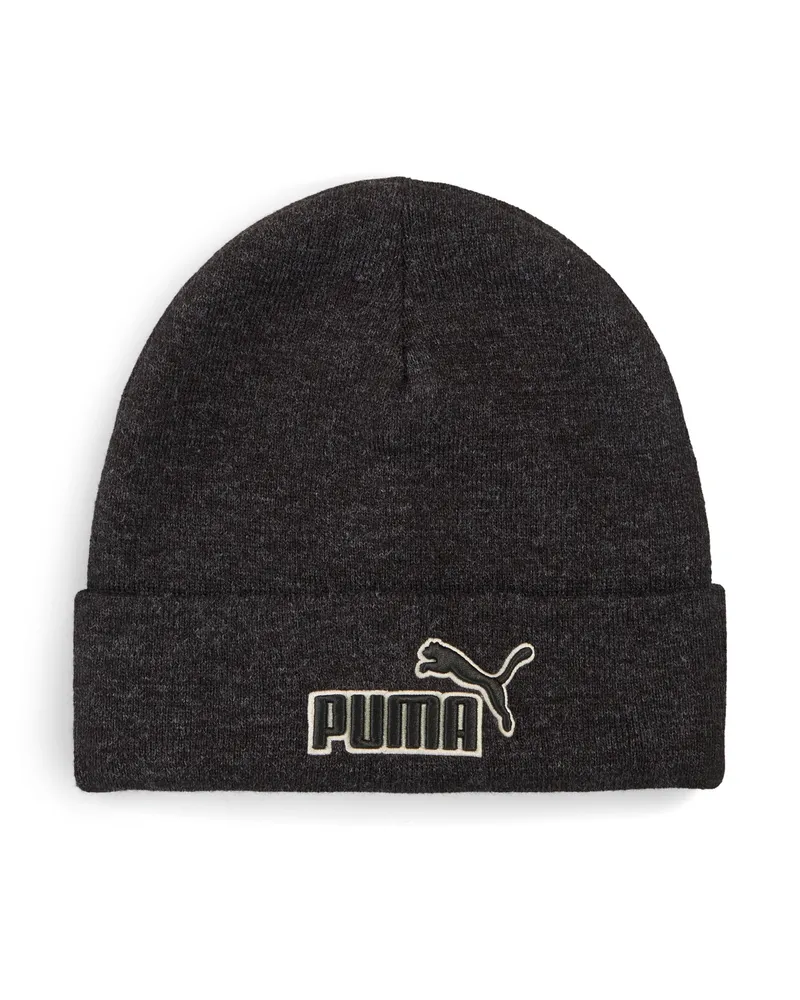 Puma Essentials Elevated Heather Beanie mit mittelhoher Krone, Accessoires, Schwarz Schwarz