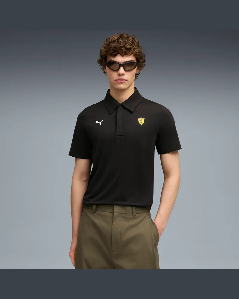Puma Scuderia Ferrari Sportswear CLOUDSPUN Poloshirt Herren, Kleidung, Schwarz Schwarz