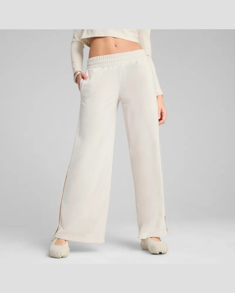 Puma WARDROBE Essentials Low Rise Popper Hose Damen, Kleidung, Weiß Weiß