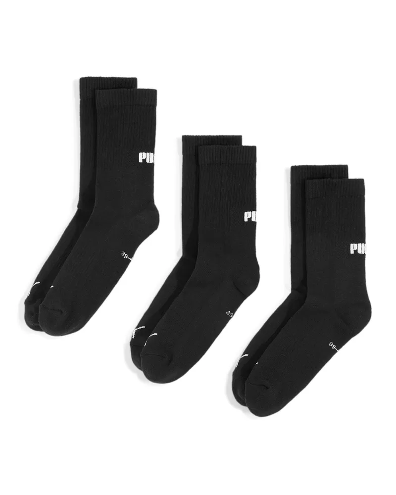 Puma Crew-Socken 3er-Pack Unisex, Kleidung, Schwarz Schwarz