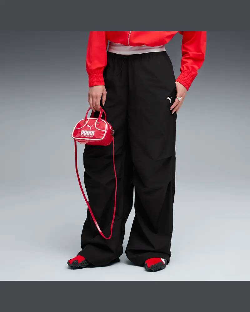 Puma Wardrobe Essentials Gewebte Parachute-Hose Damen, Kleidung, Schwarz Schwarz