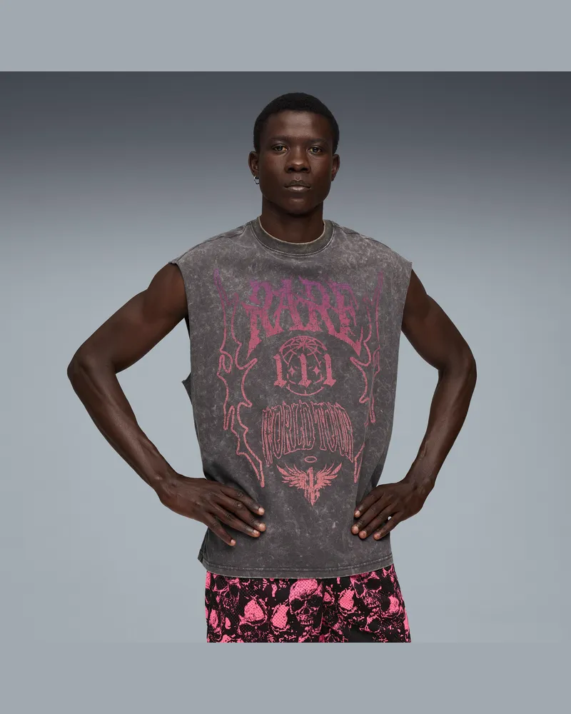 Puma LaMelo World Tour-nament Cut Off T-Shirt Herren, Kleidung, Grau Grau