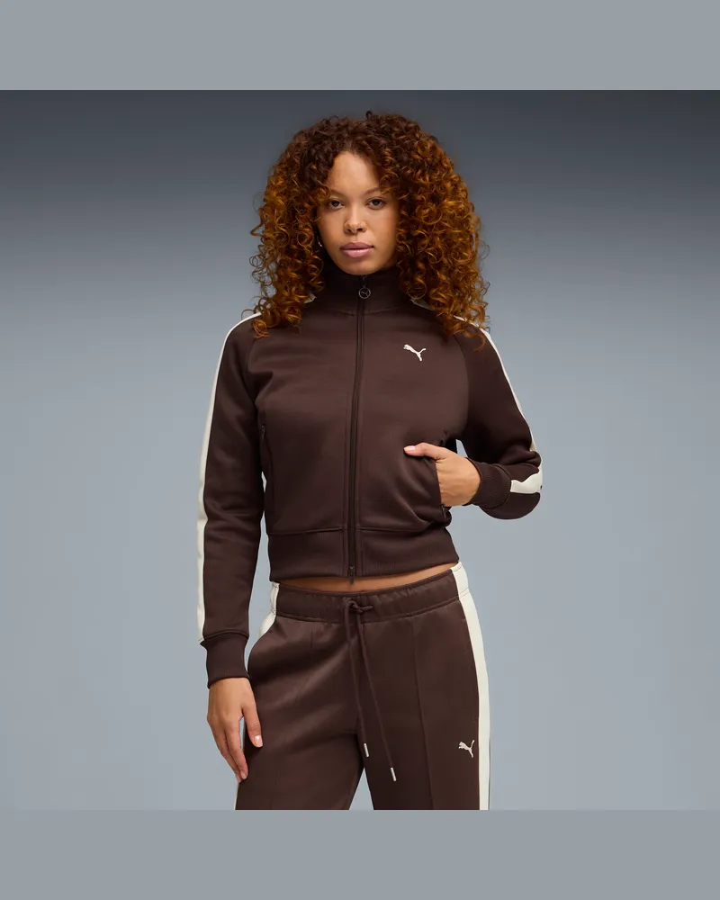 Puma T7 ALWAYS ON Kurze Trainingsjacke Damen, Kleidung, Braun Braun