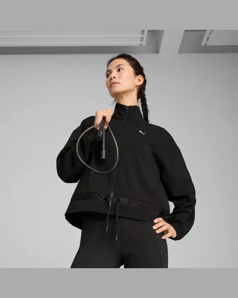 Puma LACE Gewebte Jacke Damen, Kleidung, Schwarz Schwarz