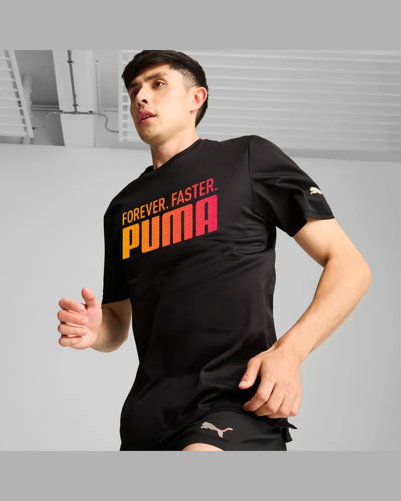 Puma RUN FAV „Forever. Faster.“ T-Shirt Herren, Kleidung, Schwarz Schwarz
