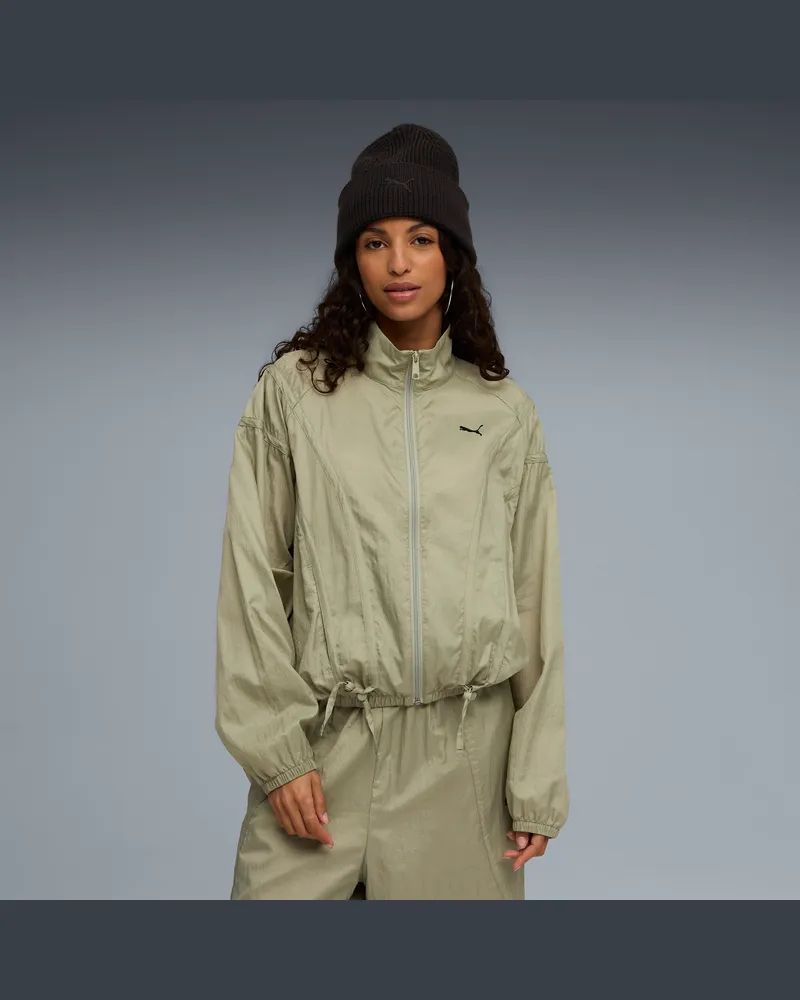 Puma DARE TO Oversized Gewebte Jacke Damen, Kleidung, Grün Grün