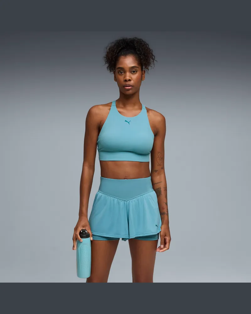 Puma SHAPELUXE High Neck BH Damen, Kleidung, Blau Blau