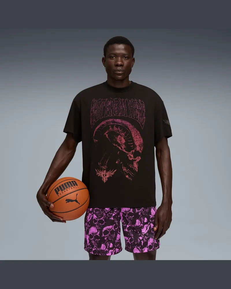 Puma LaMelo World Tour-nament T-Shirt I Herren, Kleidung, Schwarz Schwarz