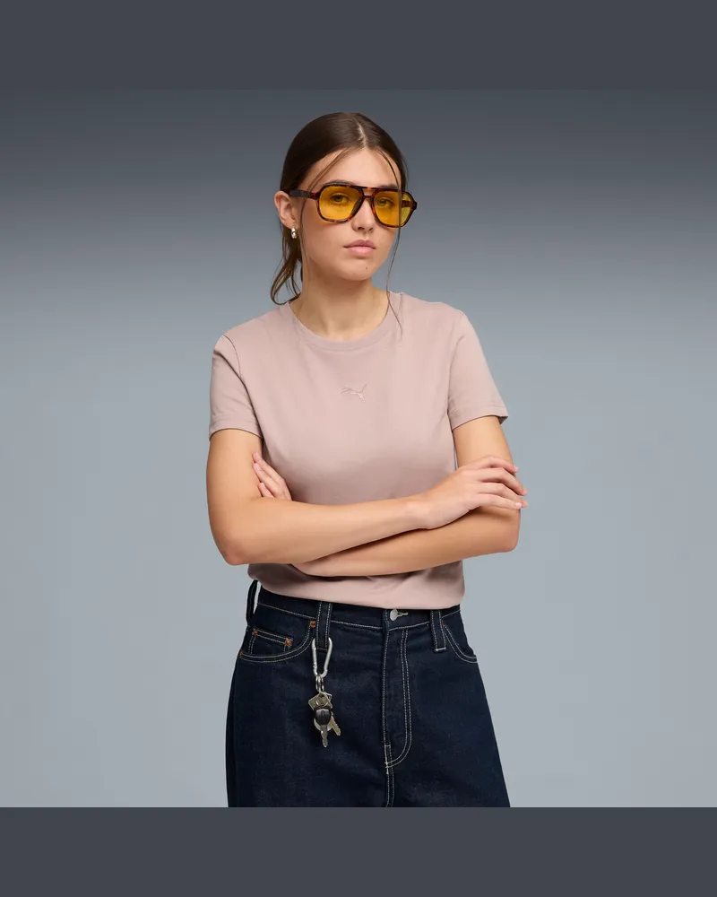 Puma Essentials T-Shirt Damen, Kleidung Beige