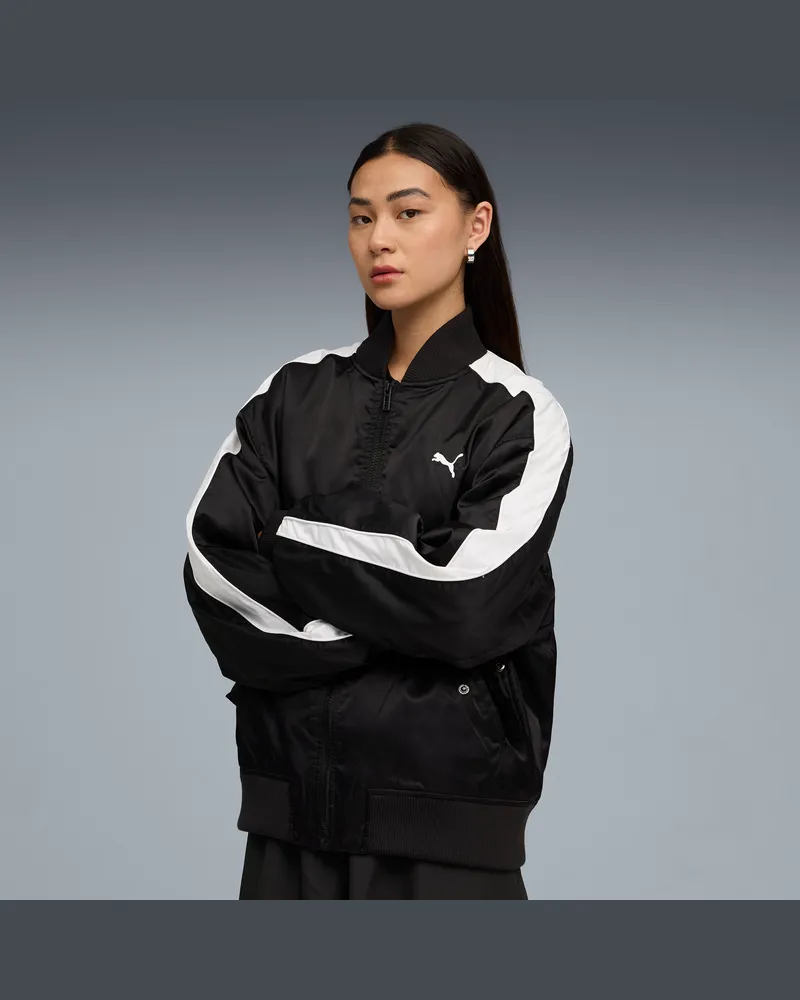 Puma T7 Bomberjacke Unisex, Kleidung, Schwarz Schwarz