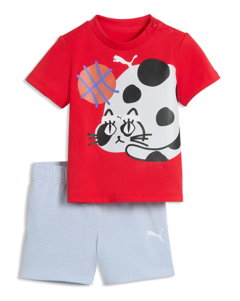 Puma Sporty Cats T-Shirt und Shorts im Set Baby, Accessoires, Rot Rot