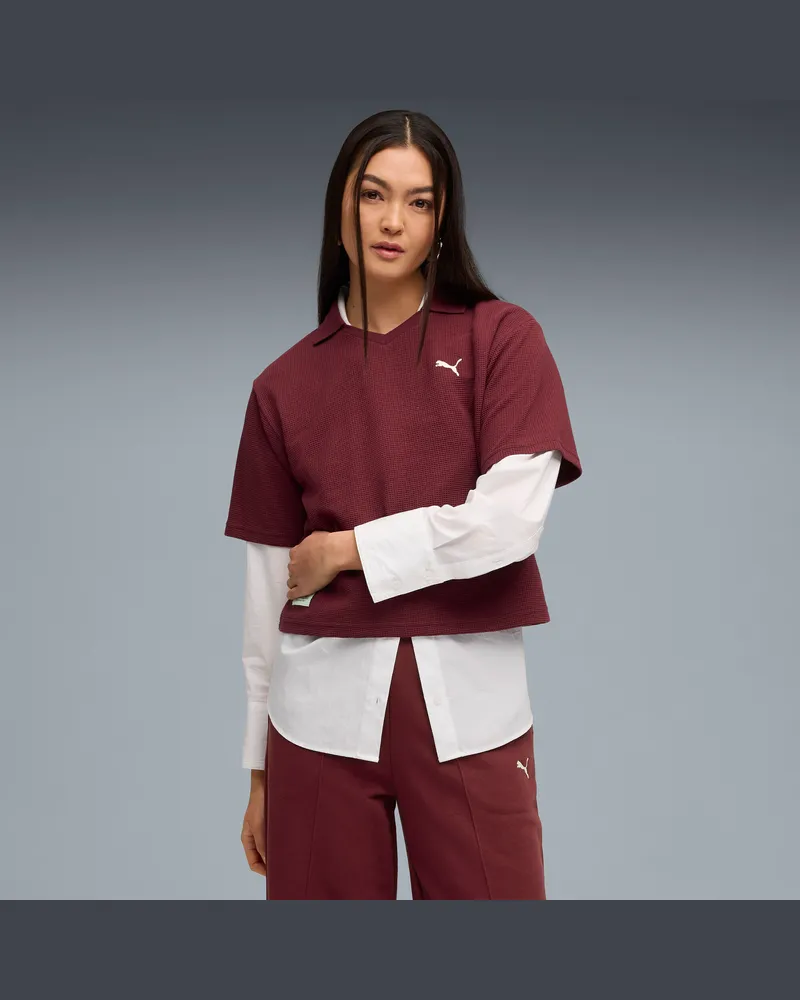 Puma Class Relaxed Polo Damen, Kleidung, Rot Rot