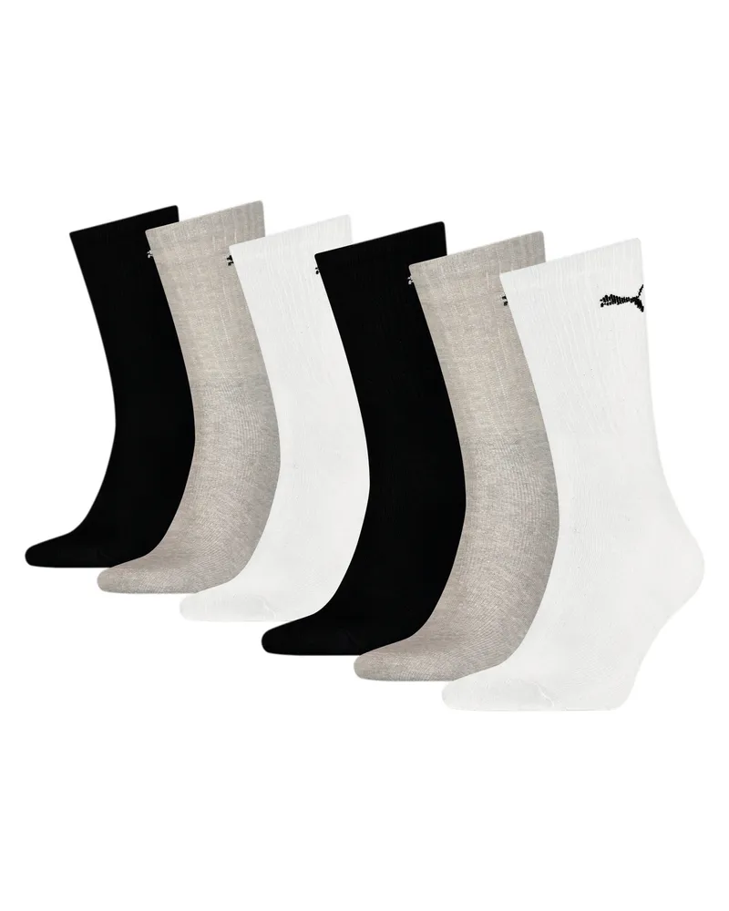 Puma Crew-Socken (6er-Pack), Kleidung, Grau Grau