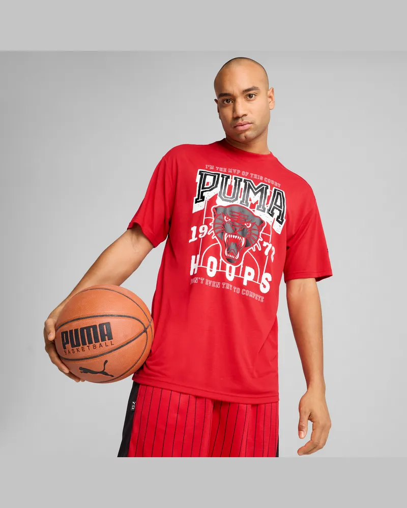 Puma Rival Rage Basketball T-Shirt Herren, Kleidung, Rot Rot