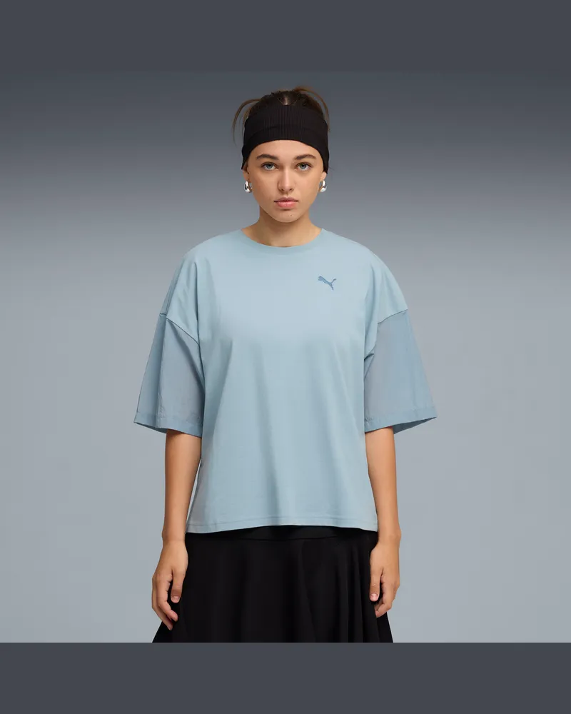 Puma HER Oversized T-Shirt Damen, Kleidung, Blau Blau