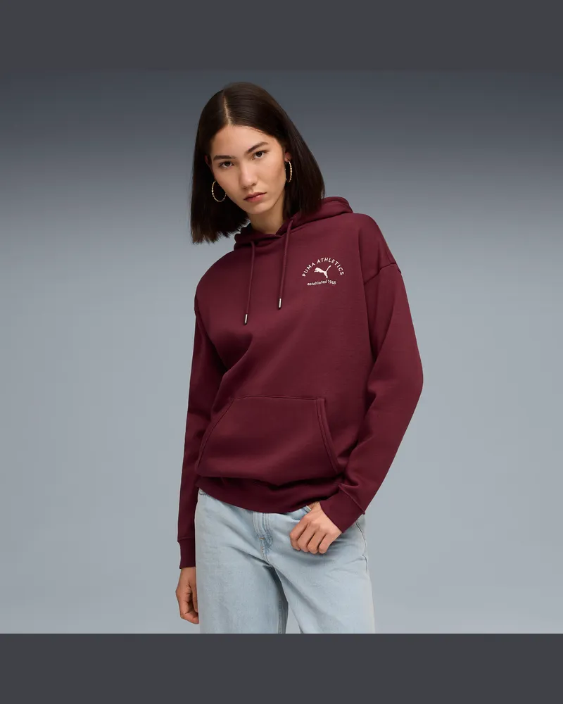 Puma Class Relaxed Hoodie Damen, Kleidung, Rot Rot