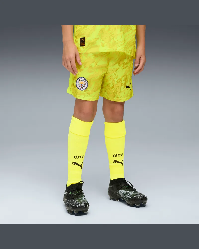 Puma Manchester City 25/26 Torwartshorts Teenager, Kleidung, Gelb Gelb