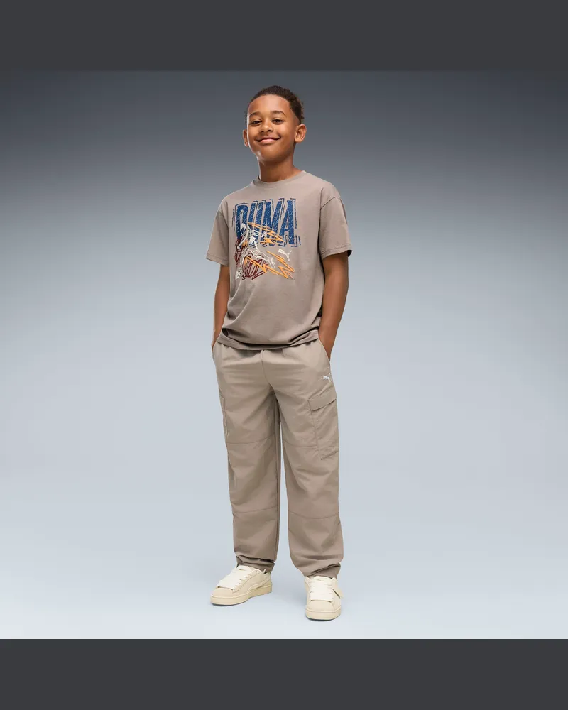 Puma WARDROBE ESS Relaxed Gewebte Cargohose Teenager, Kleidung Beige