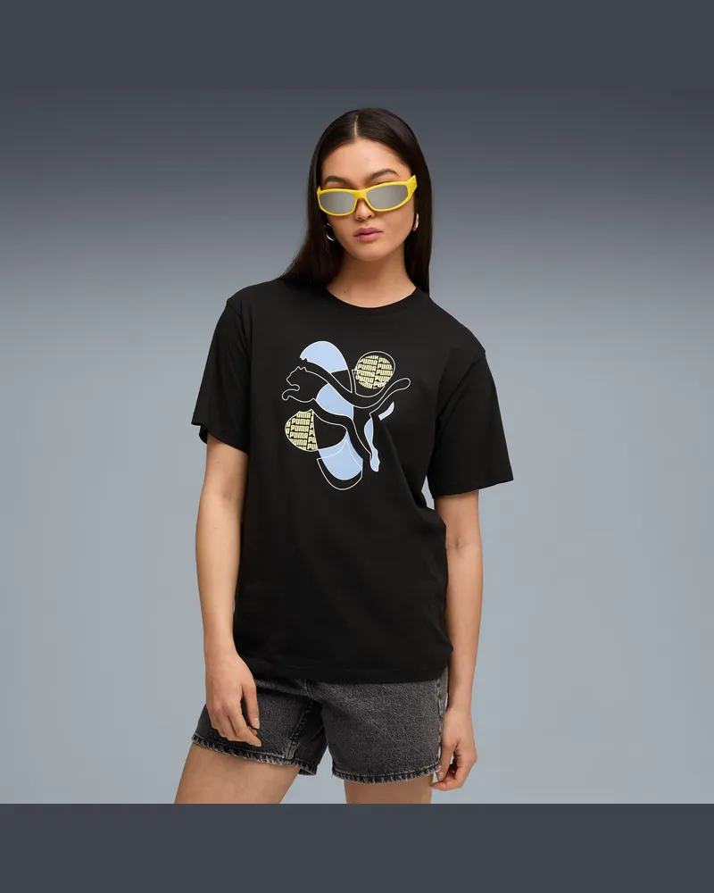 Puma Graphic Relaxed Energy T-Shirt Damen, Kleidung, Schwarz Schwarz