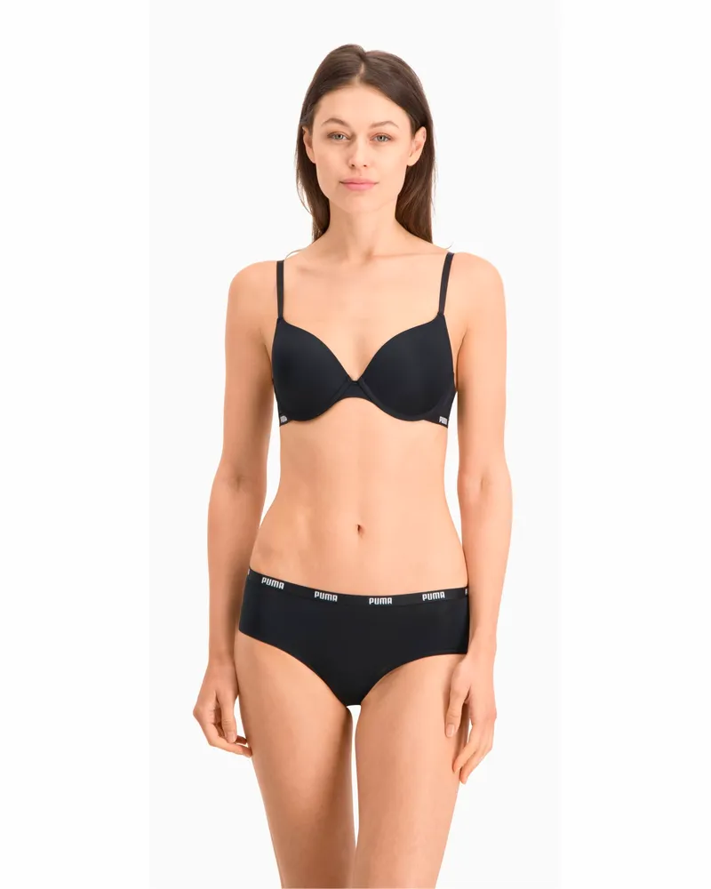 Puma Brazilian Slips aus Mikrofaser Damen (2er-Pack), Kleidung, Schwarz Schwarz
