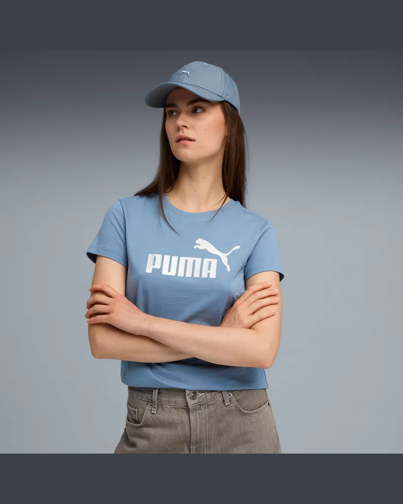 Puma ESS Metallisch No. 1 Logo T-Shirt Damen, Kleidung, Blau Blau