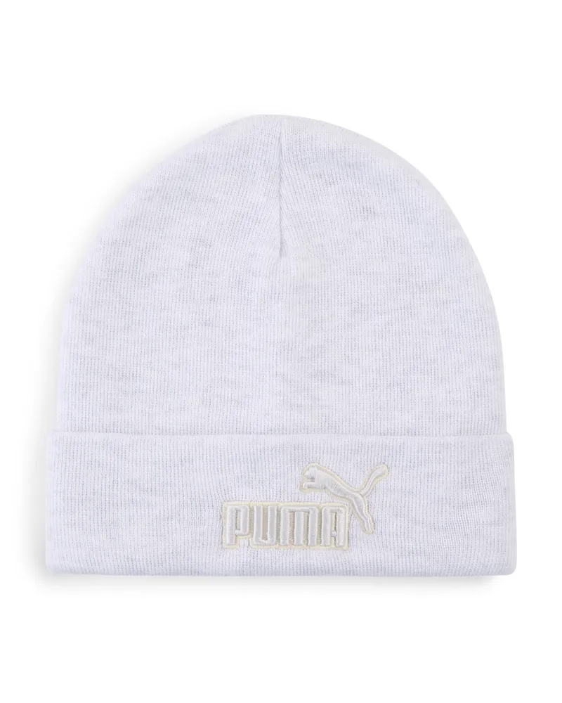 Puma Essentials Elevated Heather Beanie mit mittelhoher Krone, Accessoires, Weiß Weiß