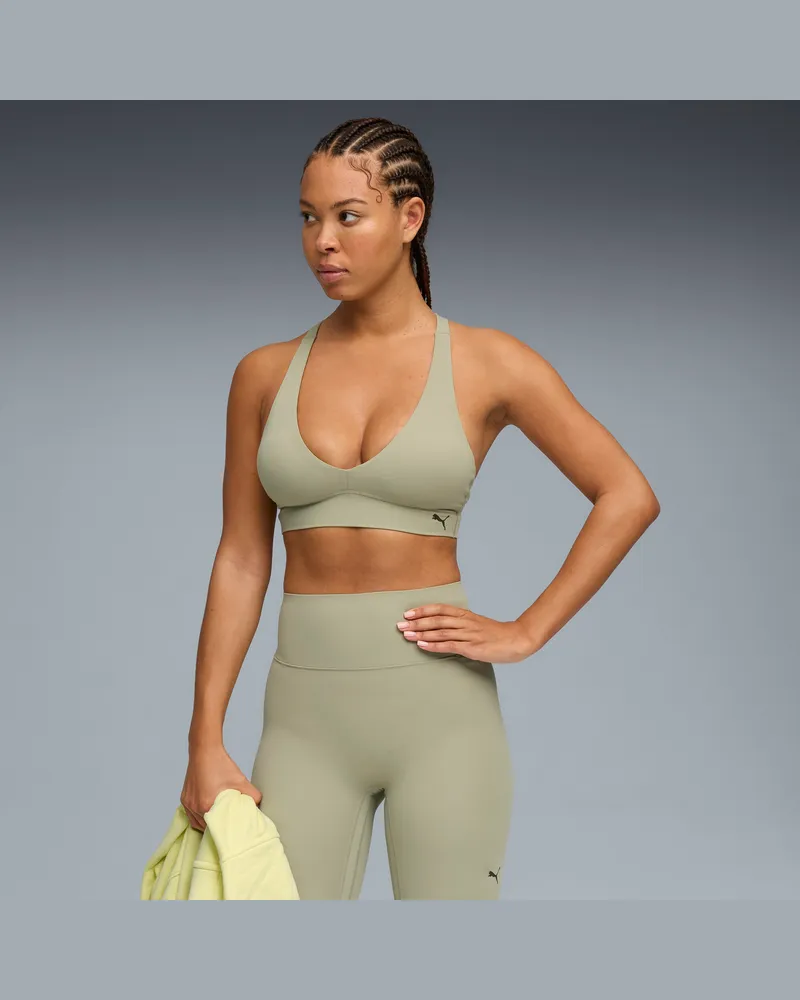Puma SHAPELUXE Tief ausgeschnittener BH, Kleidung, Grün Grün