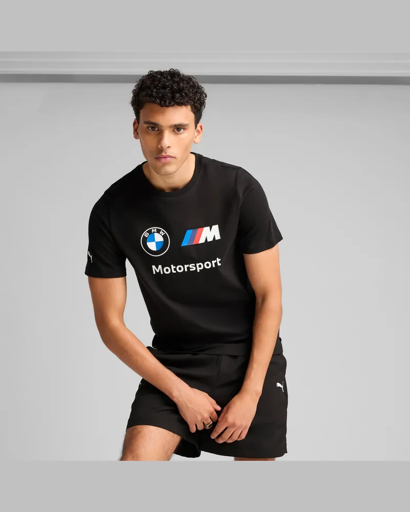 Puma BMW M Motorsport Essentials Logo T-Shirt für Herren, Kleidung, Schwarz Schwarz