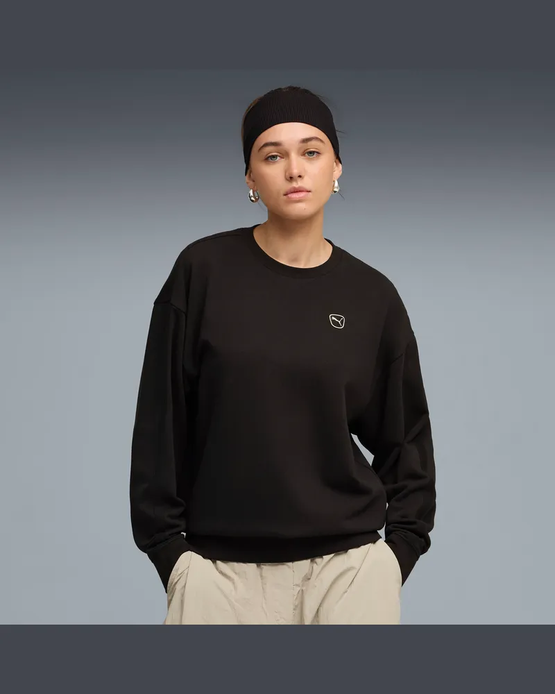 Puma Essentials Elevated Sweatshirt mit Rundhalsausschnitt Damen, Kleidung, Schwarz Schwarz