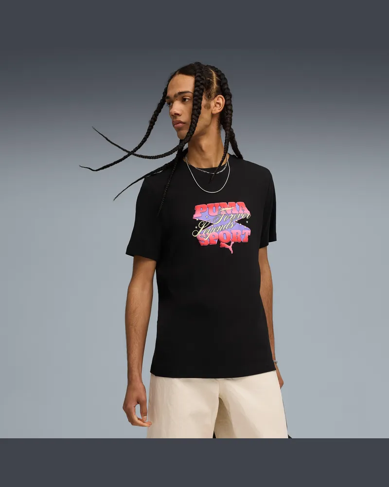 Puma Graphic Legends T-Shirt Herren, Kleidung, Schwarz Schwarz