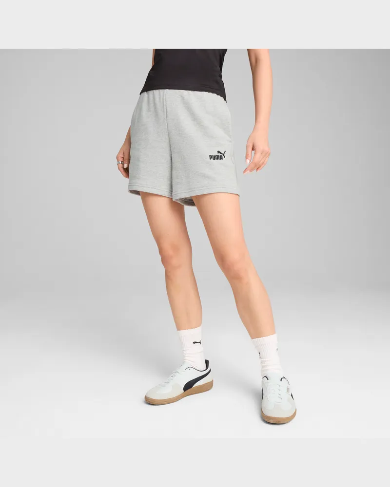 Puma Essentials Small No. 1 Logo High-Waist-Shorts Damen, Kleidung, Grau Grau