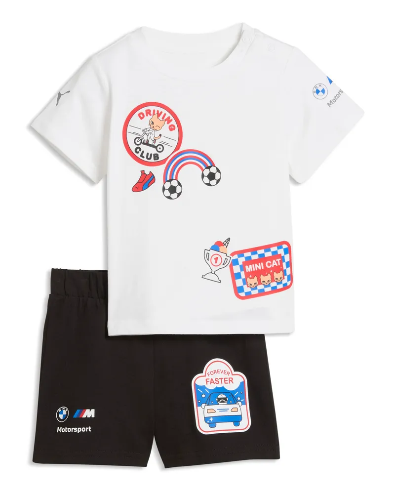 Puma BMW M MOTORSPORT Essentials T-Shirt und Shorts im Set Baby, Accessoires, Schwarz Schwarz
