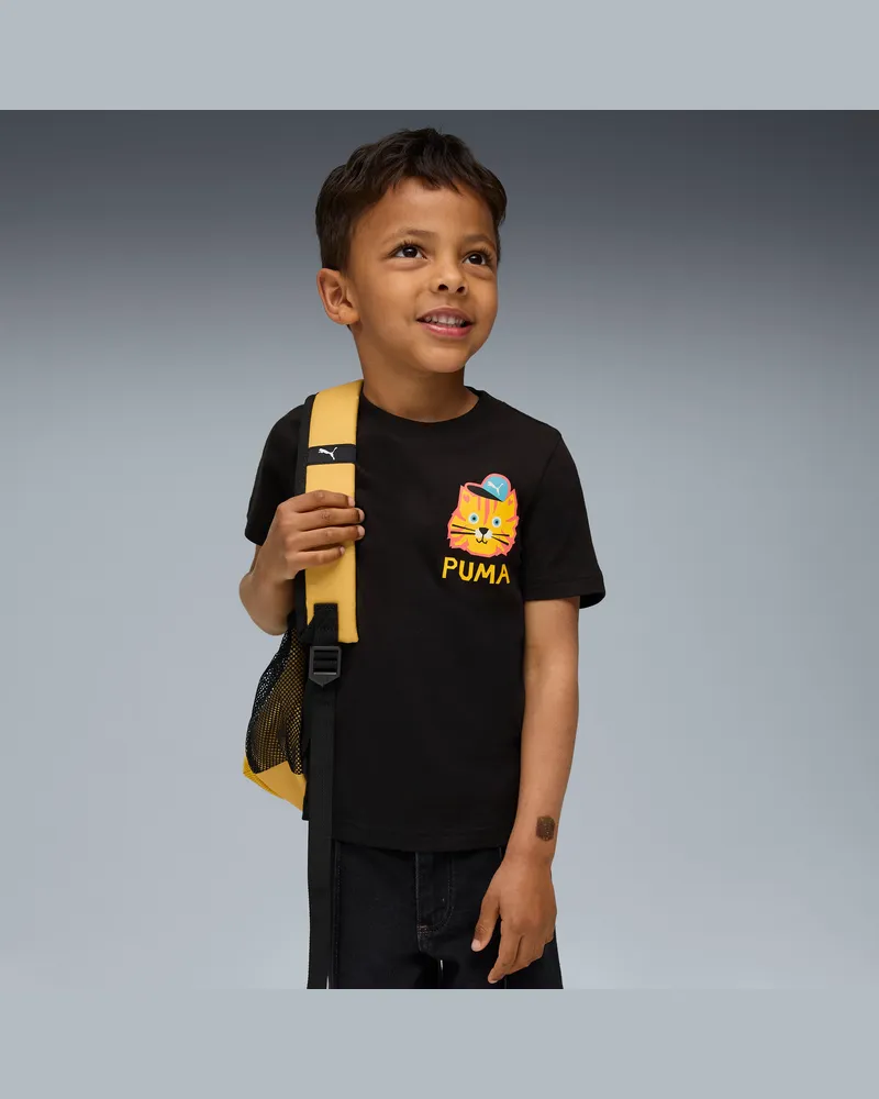 Puma Moody Cat Graphic T-Shirt I Kinder, Kleidung, Schwarz Schwarz