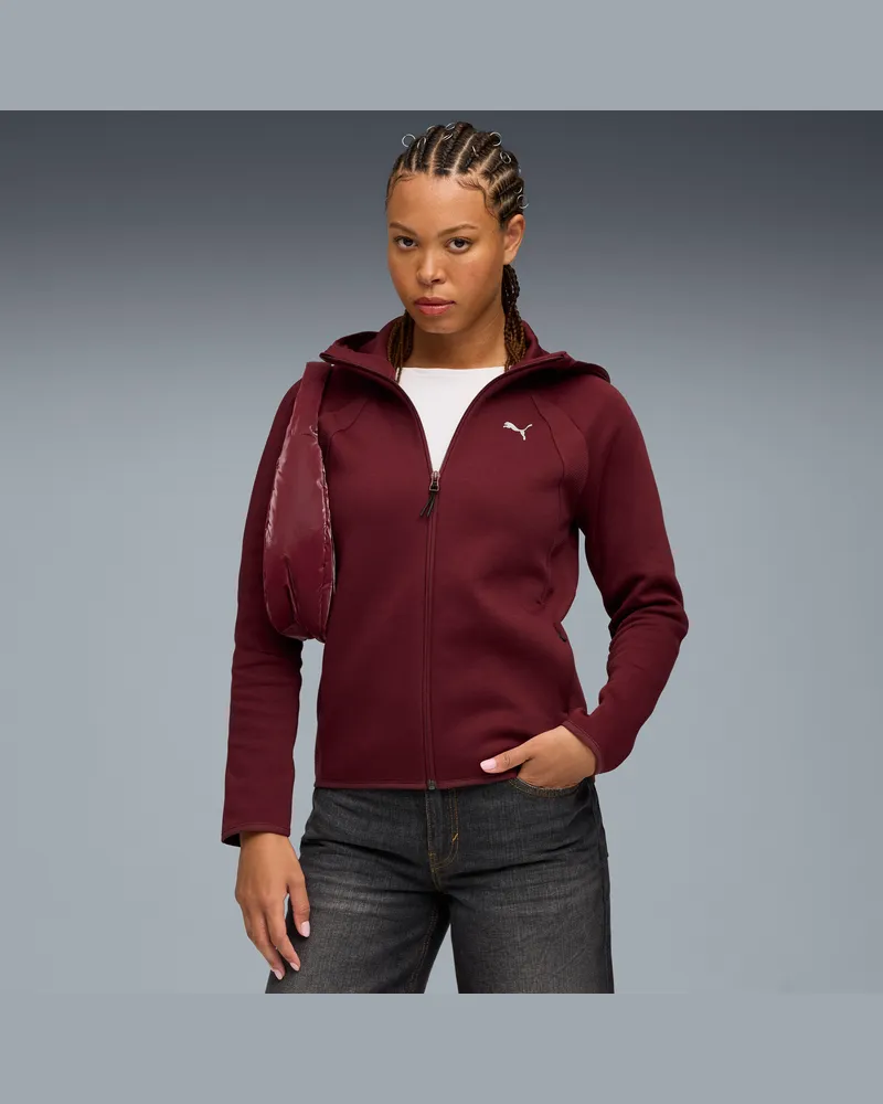 Puma EvoStripe Kapuzenjacke Damen, Kleidung, Rot Rot