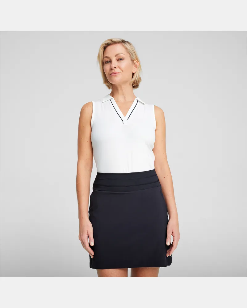 Puma Cloudspun Ã„rmelloses Golf Poloshirt mit Paspel Damen, Kleidung, WeiÃŸ Weiãÿ