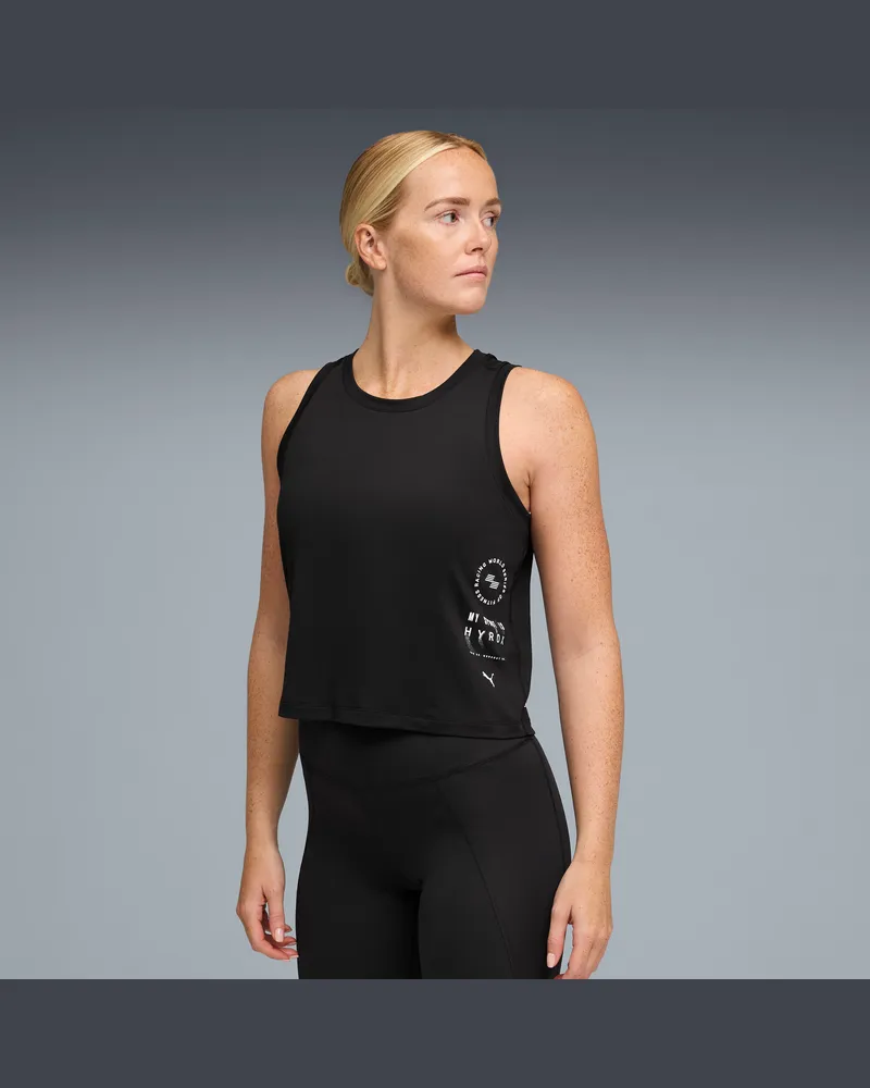 Puma x HYROX CLOUDSPUN ThermoAdapt Crop Tanktop Damen, Kleidung, Schwarz Schwarz