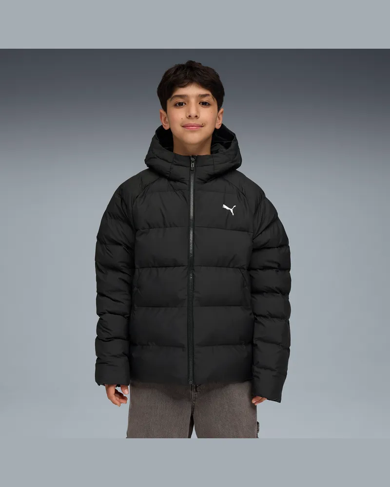 Puma Pufferjacke mit Kapuze Teenager, Kleidung, Schwarz Schwarz
