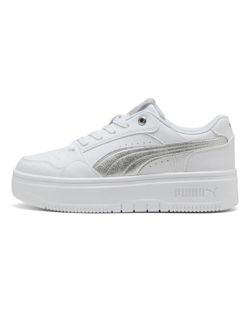 Puma Rebound Femme Low Metallisch Sneakers Damen, Schuhe, Weiß Weiß