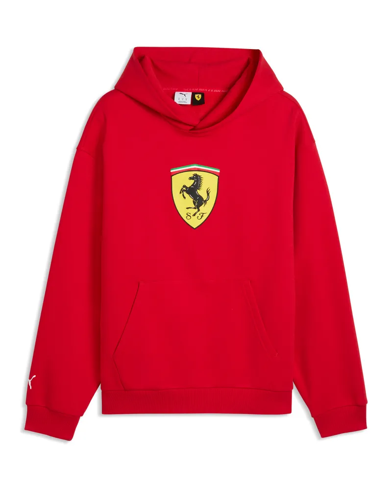Puma Ferrari ColouRot Shield Fleece Hoodie Herren, Accessoires Rot