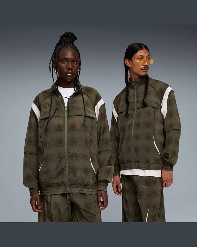 Puma CLRT Jacke mit Print Unisex, Kleidung, Grün Grün