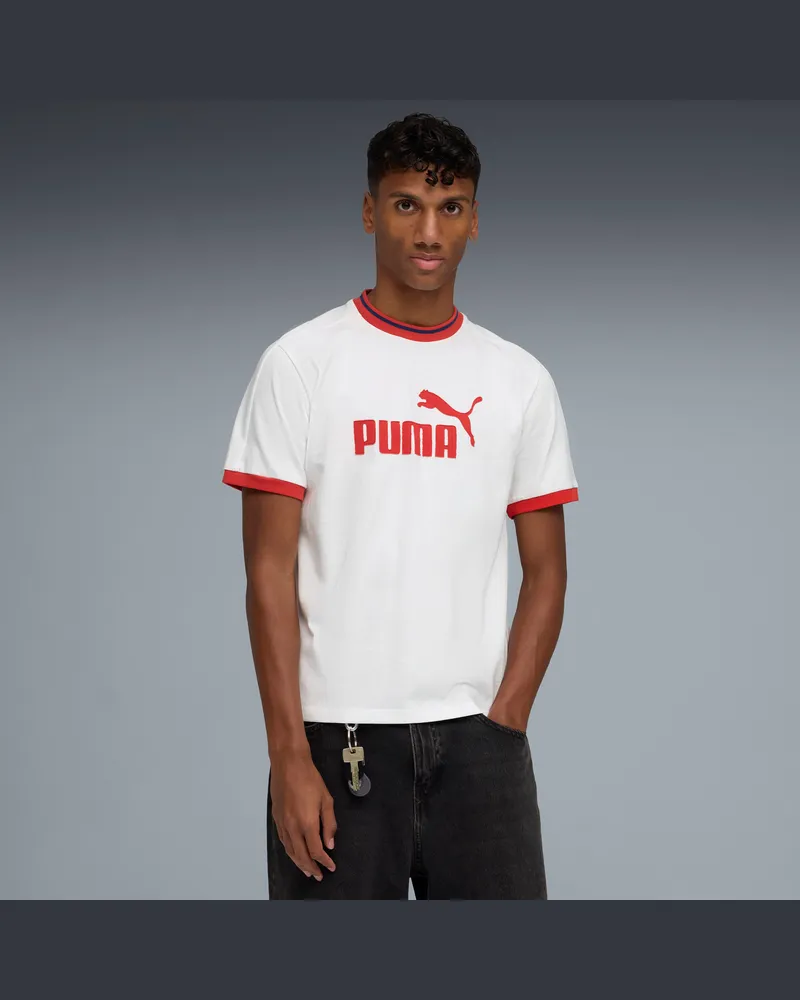 Puma T7 Ringer T-Shirt Herren, Kleidung, Weiß Weiß