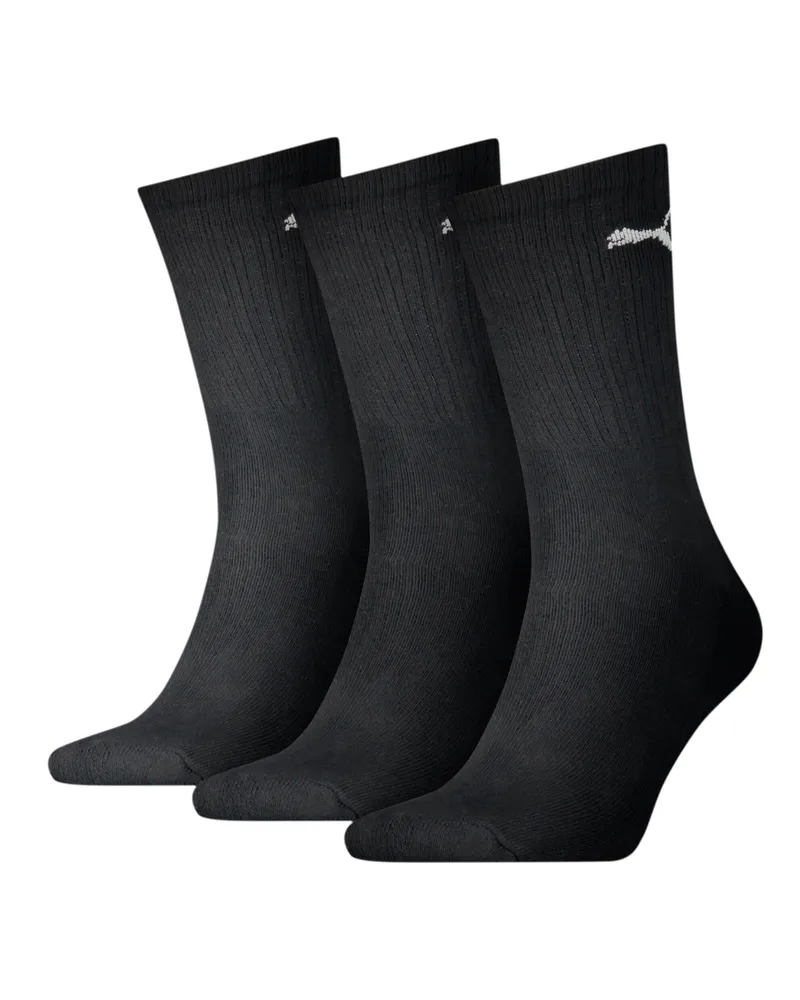 Puma leichte Sport Crew Socken 3er-Pack, Kleidung, Schwarz Schwarz