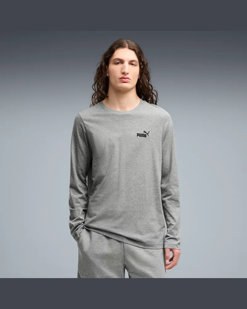 Puma Essentials No. 1 Logo Langarmshirt Herren, Kleidung, Grau Grau