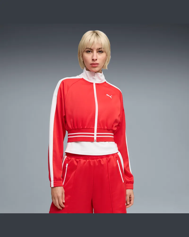 Puma T7 Cropped Trainingsjacke Damen, Kleidung, Rot Rot
