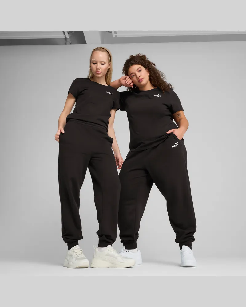 Puma ESS Small No. 1 Logo Comfort Hochgeschnittene Jogginghose Damen, Kleidung, Schwarz Schwarz