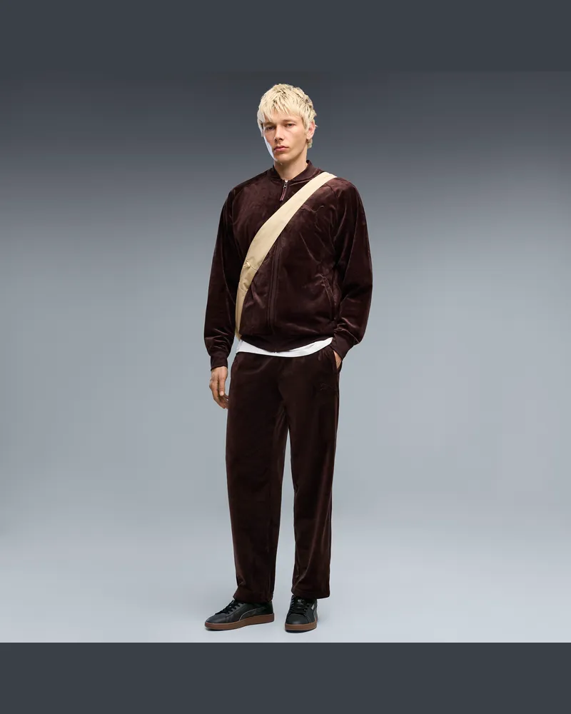 Puma Essentials Elevated Relaxed Velour Trainingshose Herren, Accessoires, Braun Braun