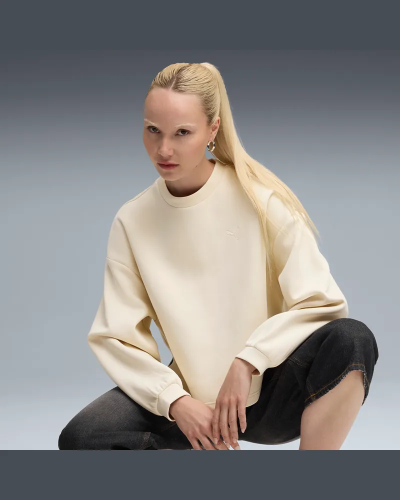 Puma Wardrobe Essentials Oversized Sweatshirt Damen, Accessoires, Weiß Weiß