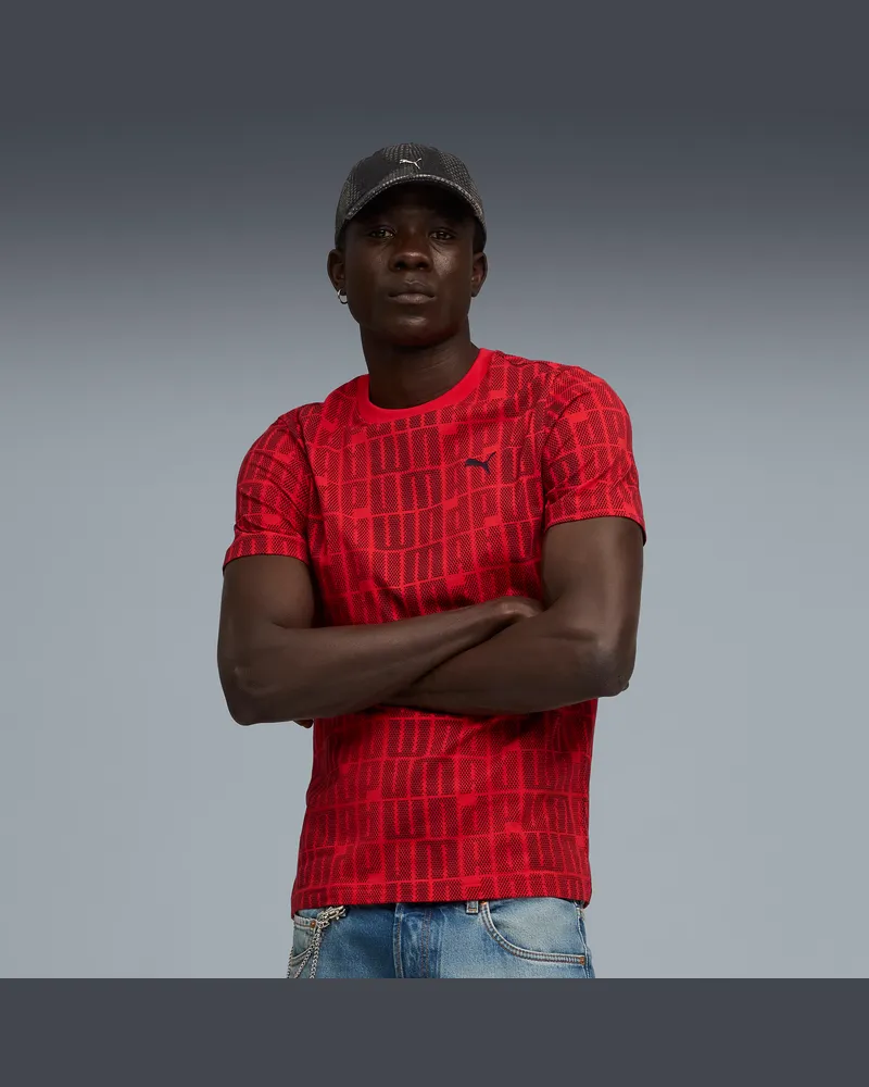Puma Essentials Logo Lab T-Shirt Herren, Kleidung, Rot Rot