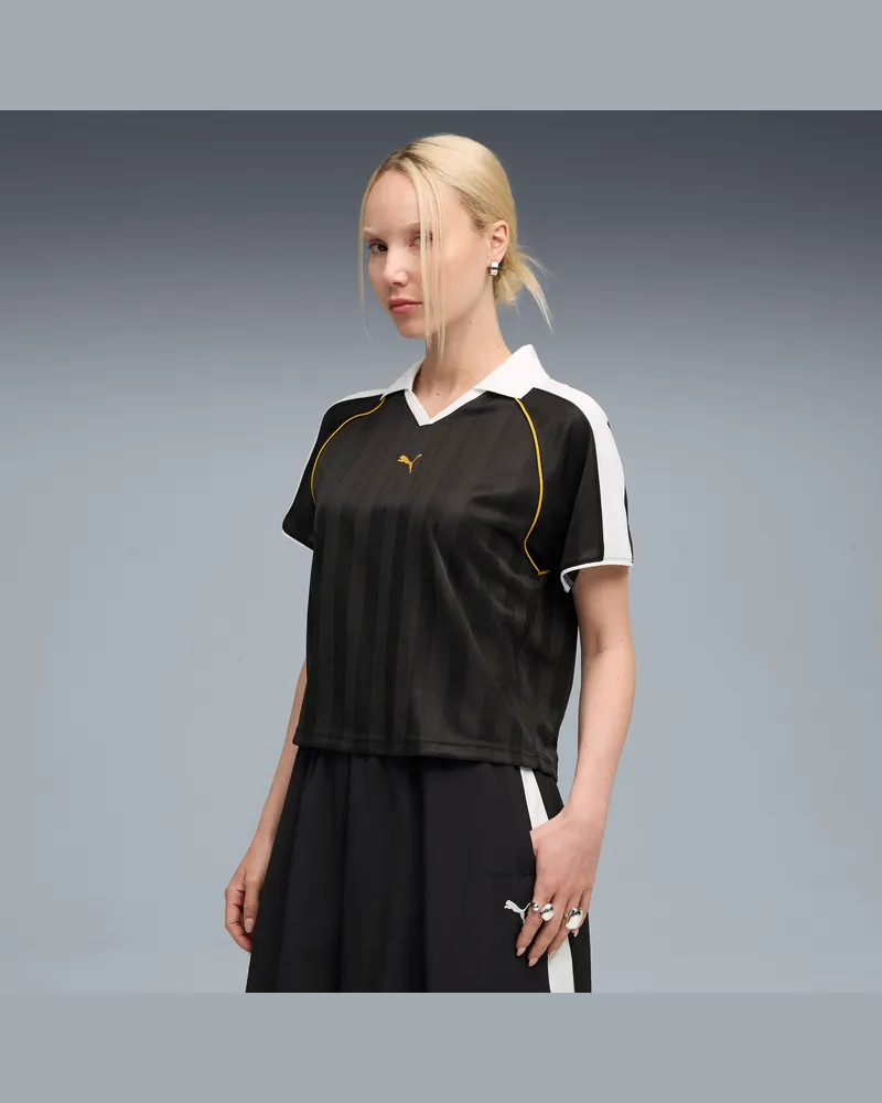 Puma T7 Relaxed Fußballtrikot Damen, Kleidung, Schwarz Schwarz